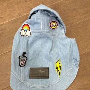 Stylish Denim Dog Jacket with Fun Patches
